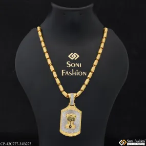 1 Gram Gold Plated Mudra Antique Design Chain Pendant Combo for Men (CP-C777-B275)