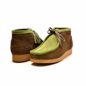 British Walkers New Castle Wallabee Boots Men's Forest Green and Olive Suede