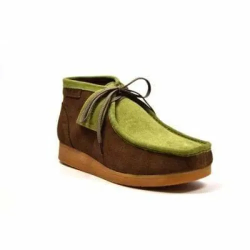 British Walkers New Castle Wallabee Boots Men's Forest Green and Olive Suede