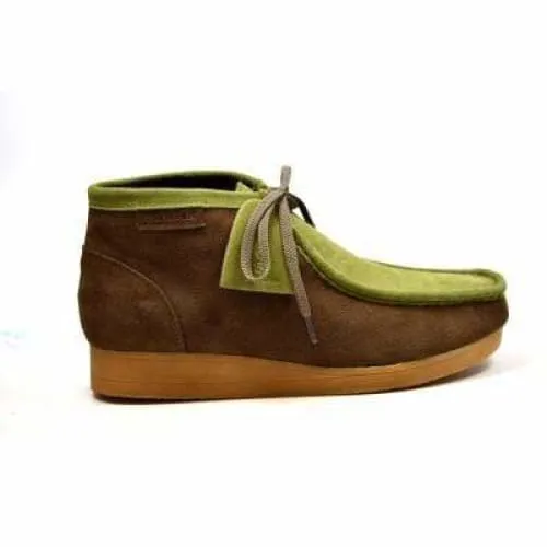 British Walkers New Castle Wallabee Boots Men's Forest Green and Olive Suede