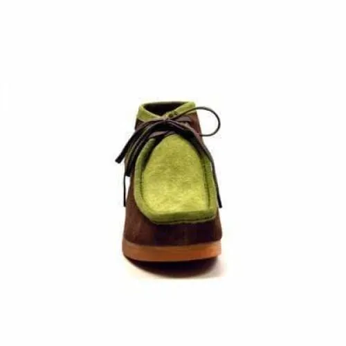 British Walkers New Castle Wallabee Boots Men's Forest Green and Olive Suede