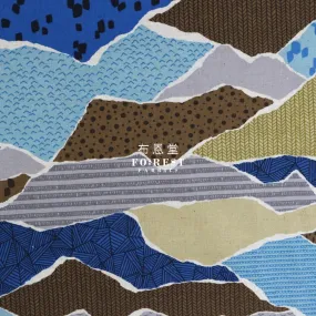 cotton linen - Mountain fabric Blue