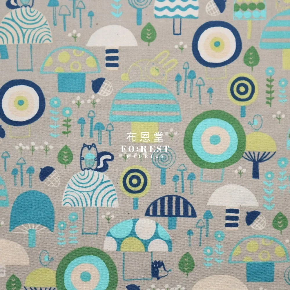 cotton - Mushroom Mountain fabric Gray