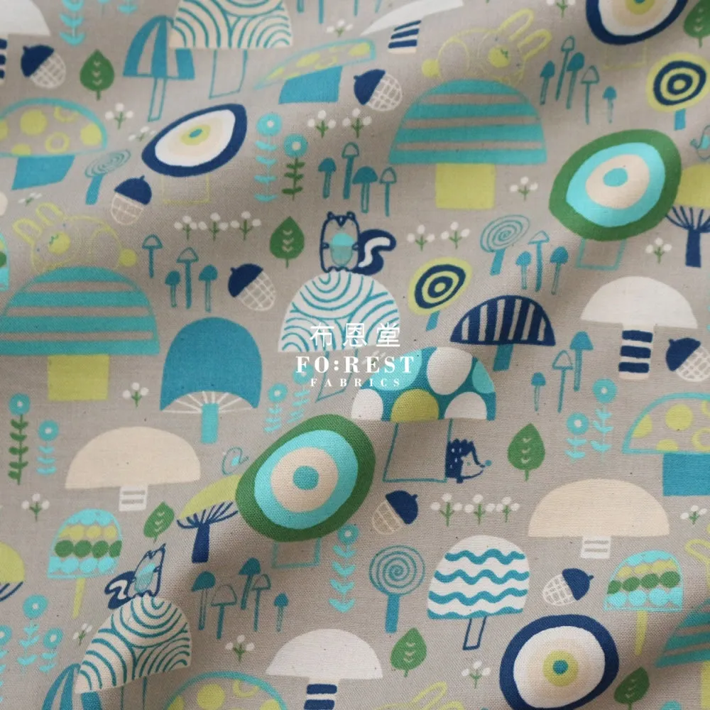 cotton - Mushroom Mountain fabric Gray