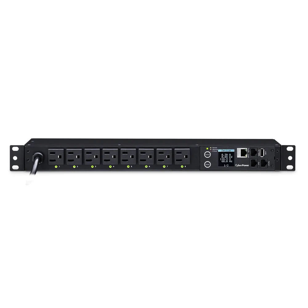 Cyberpower Systems Usa Inc. Pdu41001 120V 8 Outlet Nema 12Ft Cord 1U 3Yr Wty