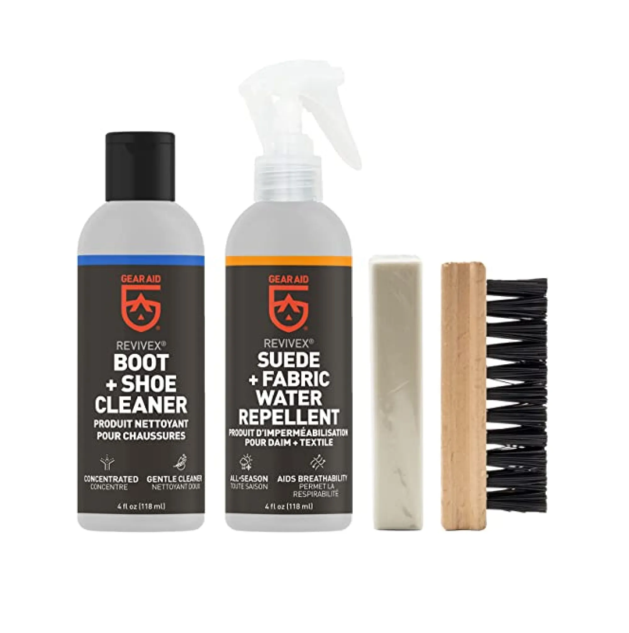 GEAR AID Revivex Suede, Nubuck Fabric Boot and Shoe Care Kit, Ideal for use on Waterproof-breathable Footwear