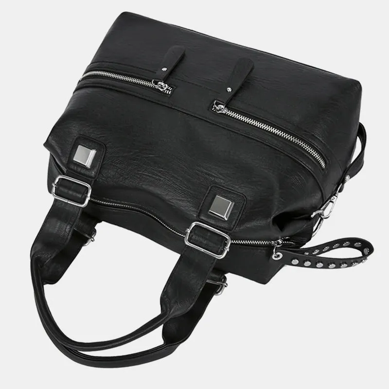 Large Capacity Durable Vintage Soft Leather Tote Bag