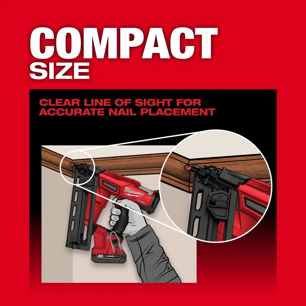 Milwaukee 2841-20 M18 FUEL Ergonomic 16 Gauge Angled Finish Nailer - Bare Tool