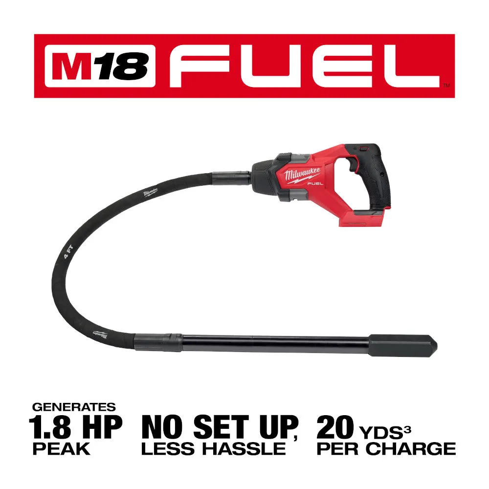 Milwaukee 2910-80 M18 FUEL 18V 4 ft. Concrete Vibrator - Reconditioned