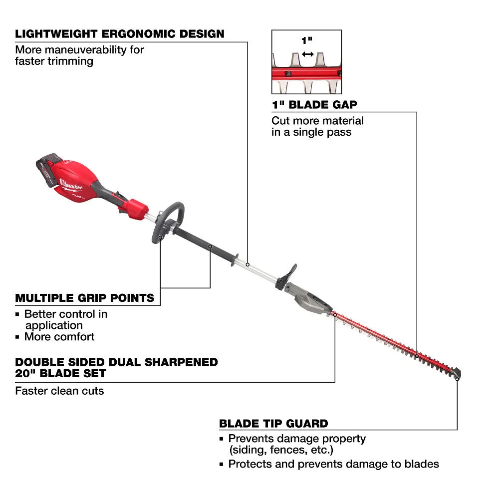 Milwaukee 3043-21 M18 FUEL 18V Cordless Li-Ion Short Pole Hedge Trimmer Kit