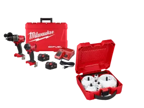 Milwaukee 3697-22HS M18 FUEL 18V 2 Cordless Tool Combo Kit w/ Hole Saw Kit