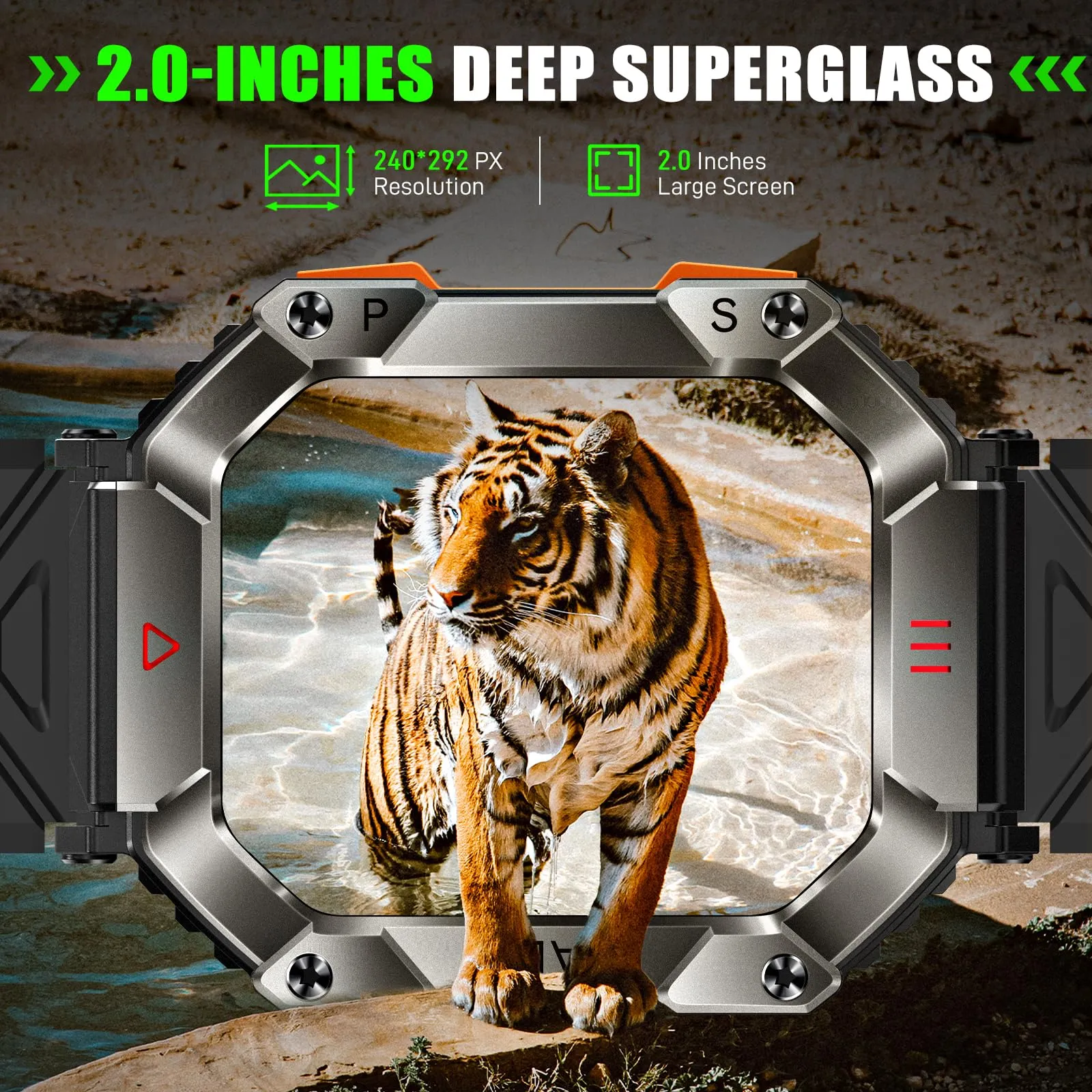 New Waterproof Outdoor Smartwatch with Bluetooth Call, Compass, Real-time Barometer and Altitude Detection