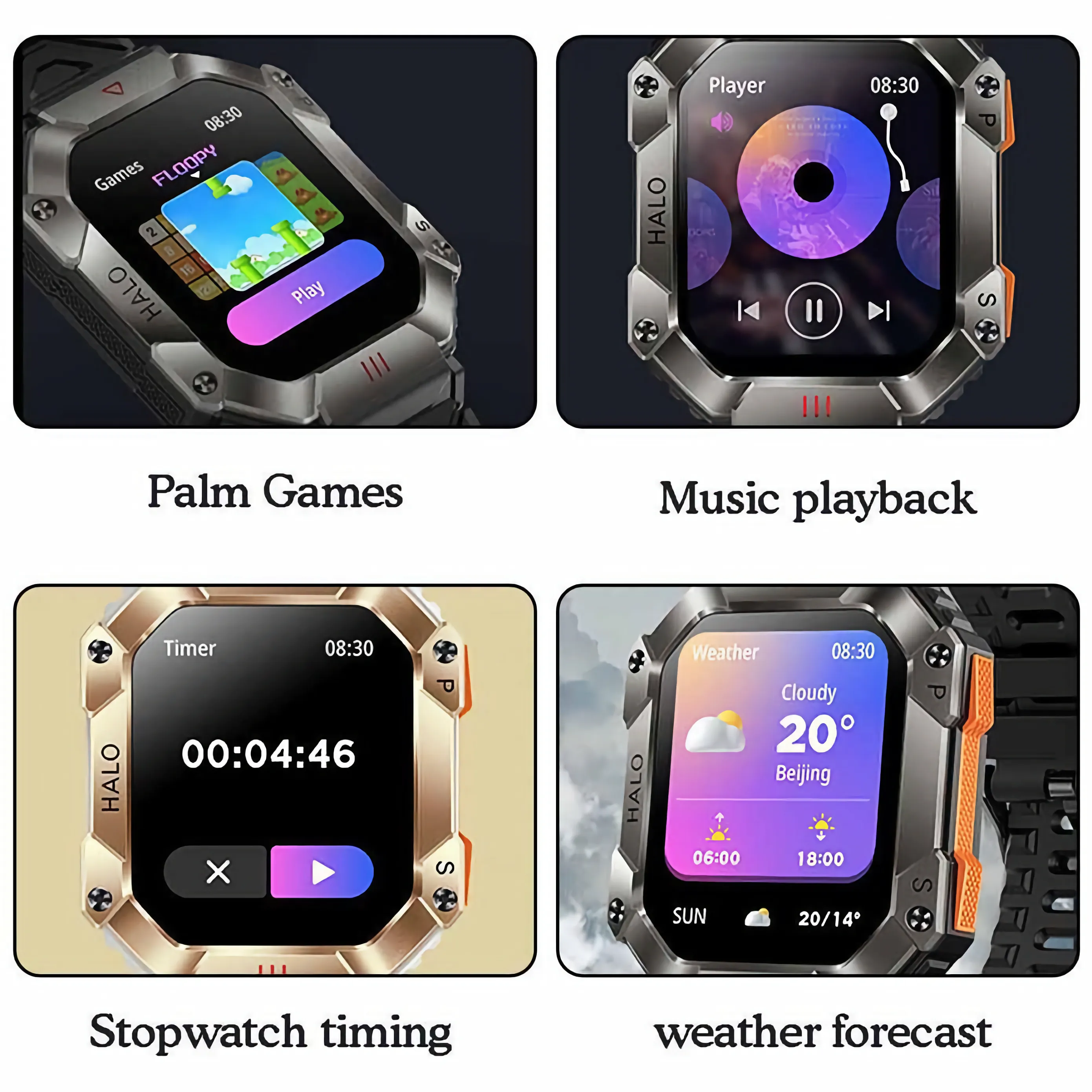 New Waterproof Outdoor Smartwatch with Bluetooth Call, Compass, Real-time Barometer and Altitude Detection