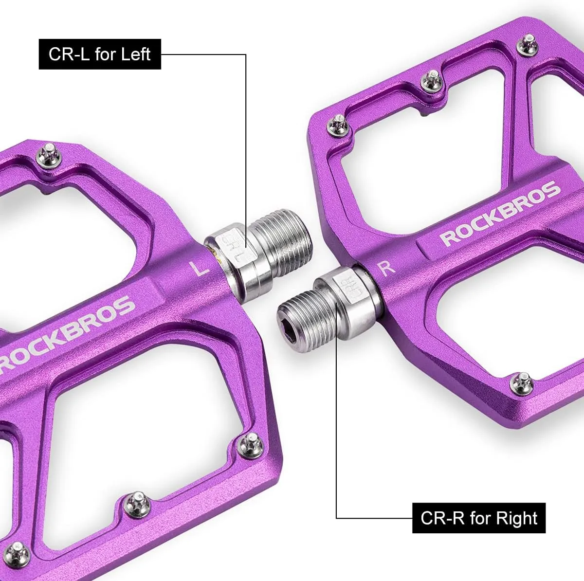 ROCKBROS Bike Pedals Lightweight Aluminum Platform 9/16'' Sealed Bearing