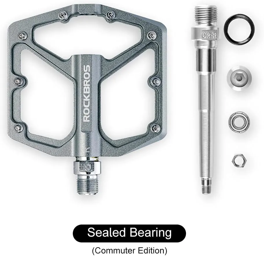 ROCKBROS Bike Pedals Lightweight Aluminum Platform 9/16'' Sealed Bearing