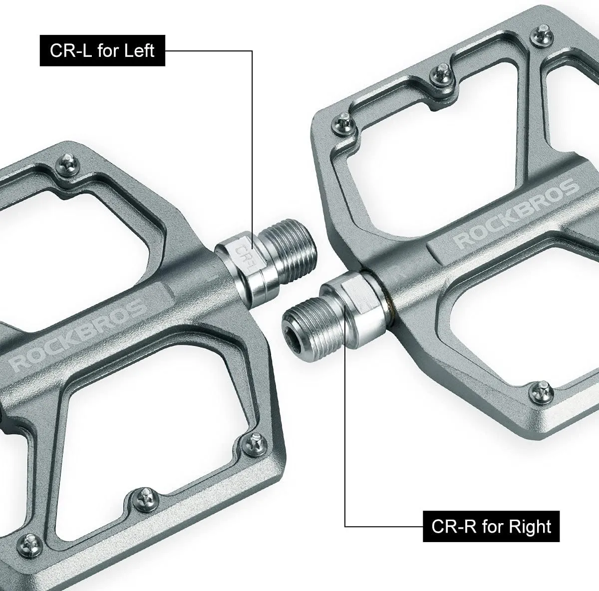 ROCKBROS Bike Pedals Lightweight Aluminum Platform 9/16'' Sealed Bearing
