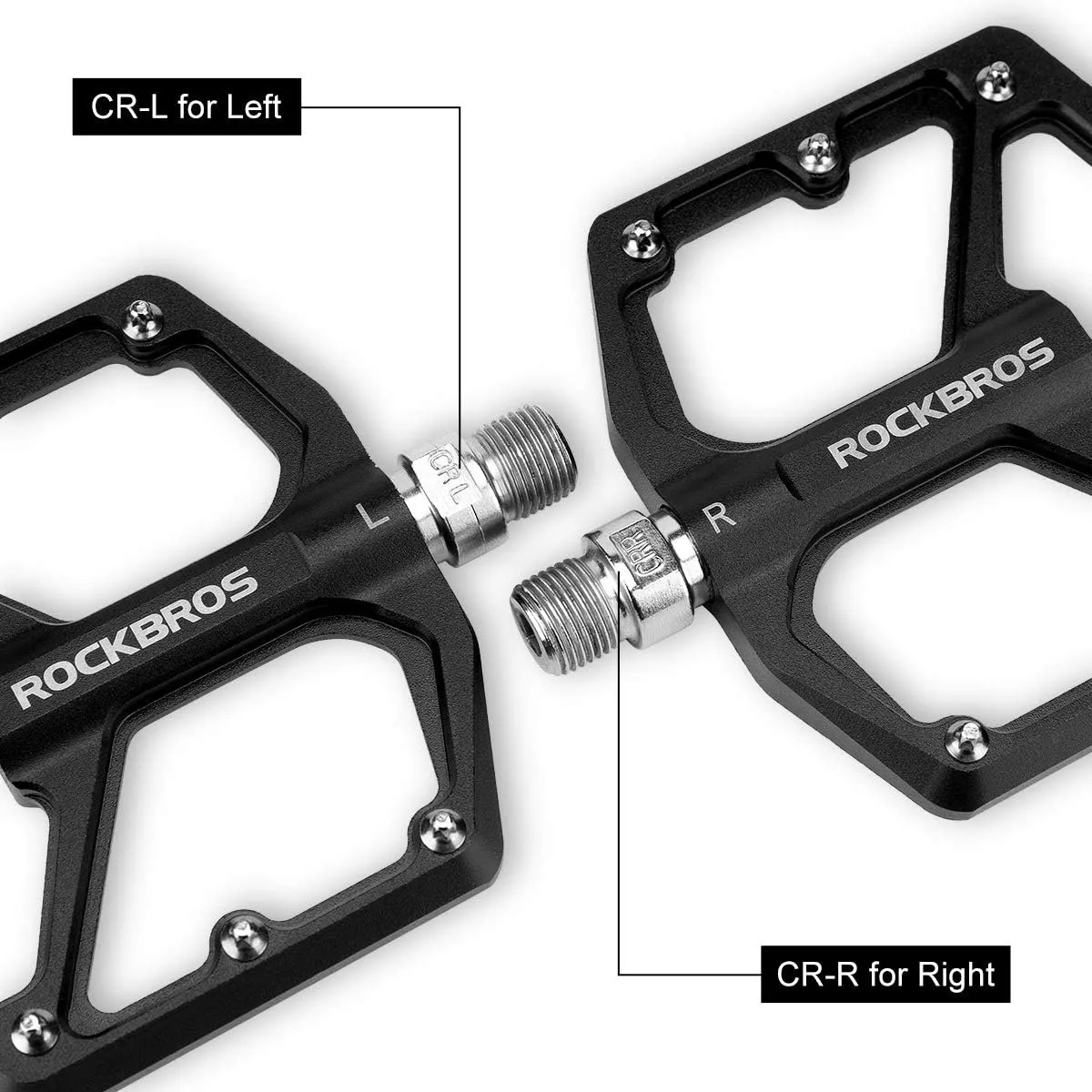 ROCKBROS Bike Pedals Lightweight Aluminum Platform 9/16'' Sealed Bearing
