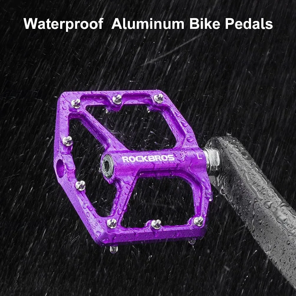 ROCKBROS Bike Pedals Lightweight Aluminum Platform 9/16'' Sealed Bearing