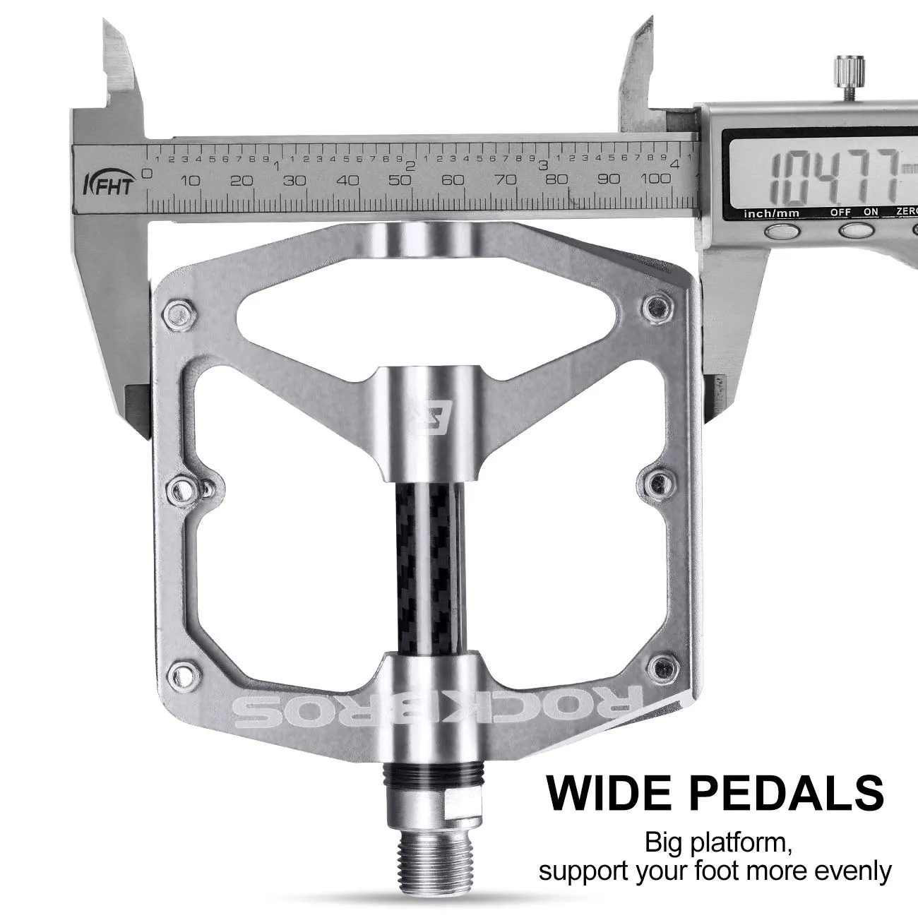 ROCKBROS Mountain MTB Bike Flat 9/16 Lightweight Carbon Fiber Sealed Bearing Pedals