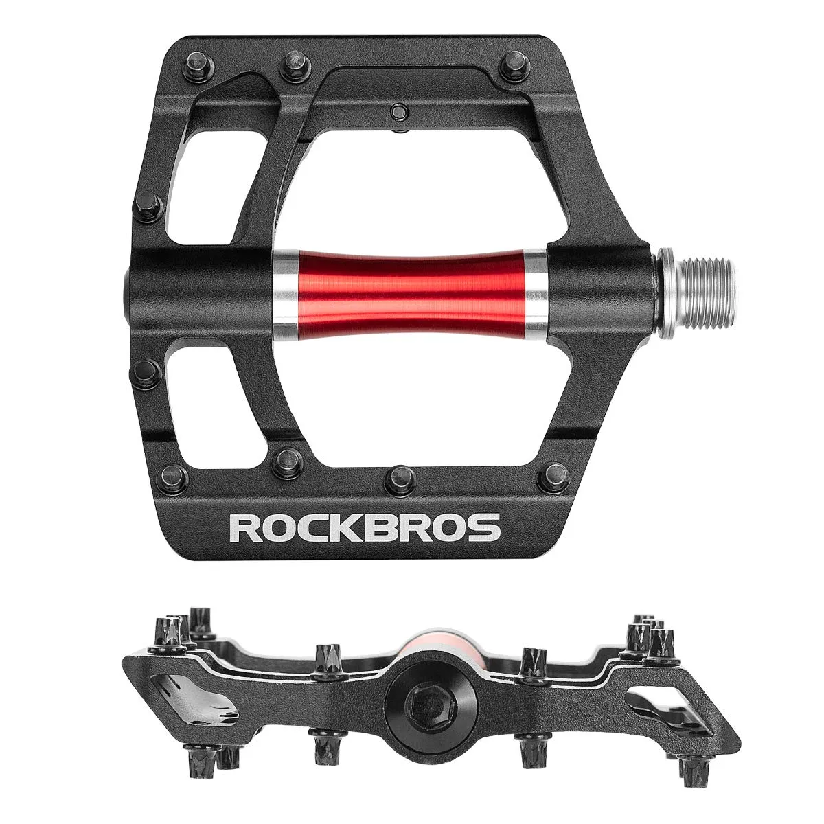 ROCKBROS MTB Pedals Platform Bike Pedal Aluminum 9/16" Bicycle Pedal Non-Slip Lightweight Flat Pedals for BMX Road Mountain Bikes