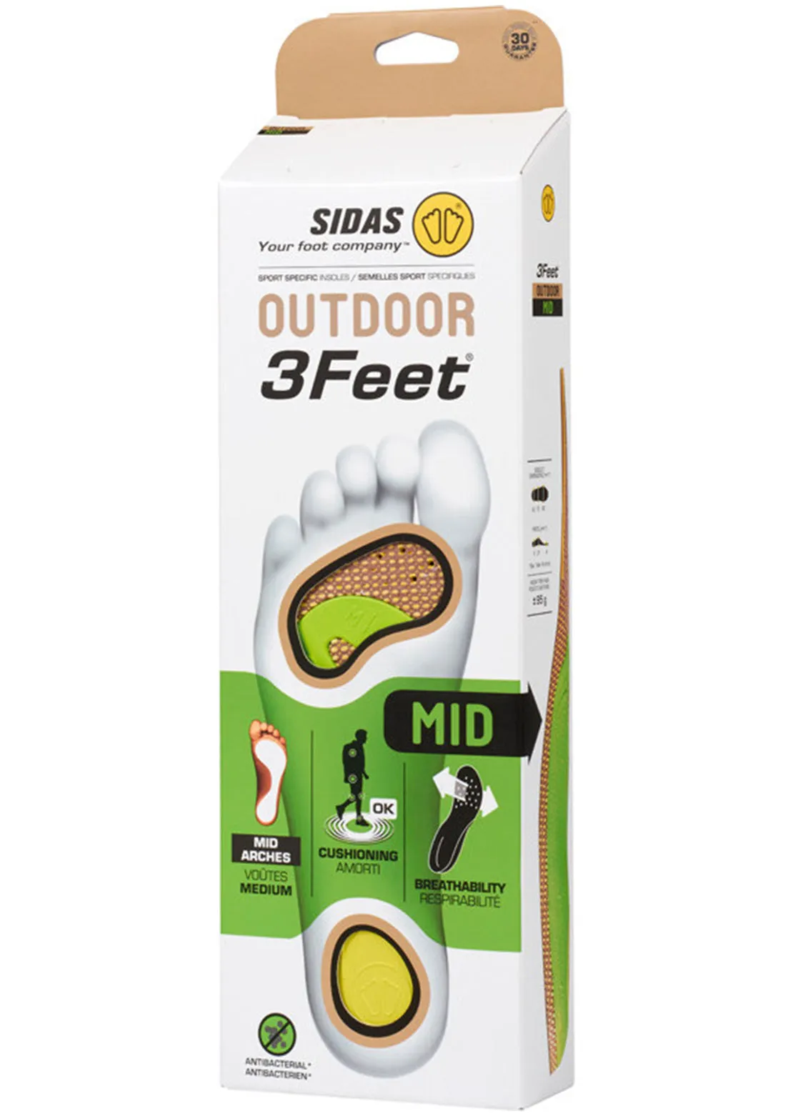 Sidas 3Feet Outdoor Mid Insoles