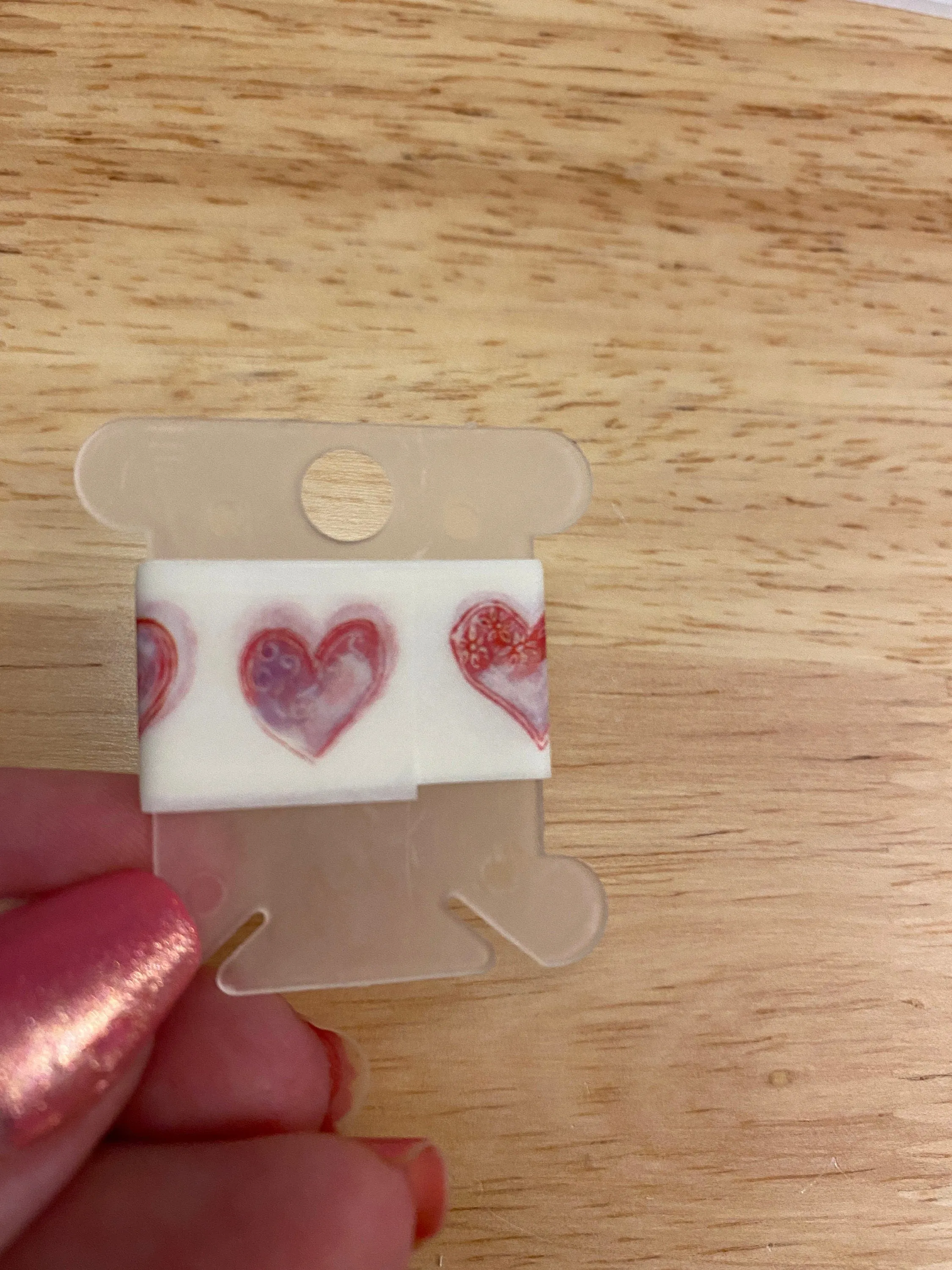 Single Sample of Pink Hearts Washi Tape