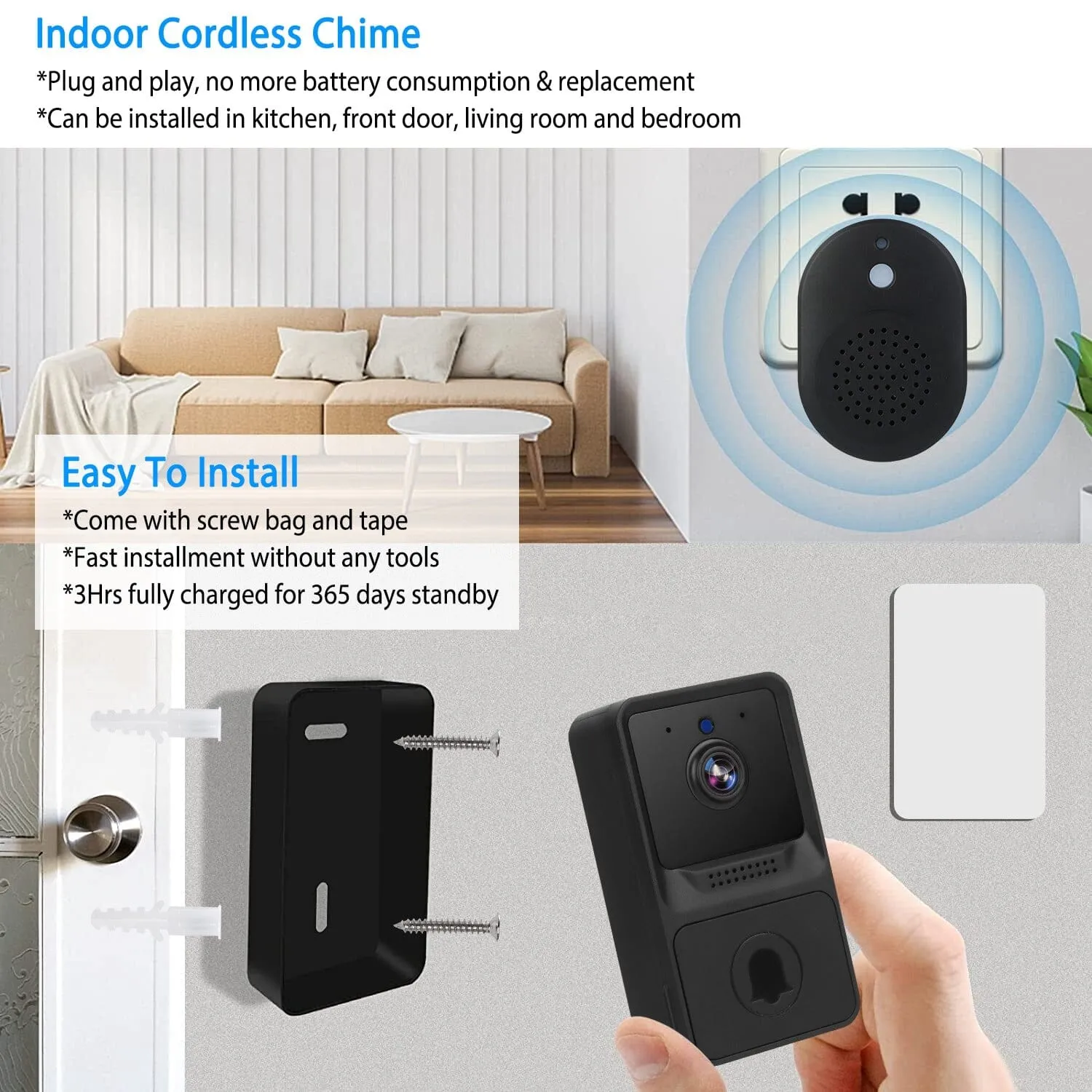 Smart Wireless WiFi Ring Doorbell