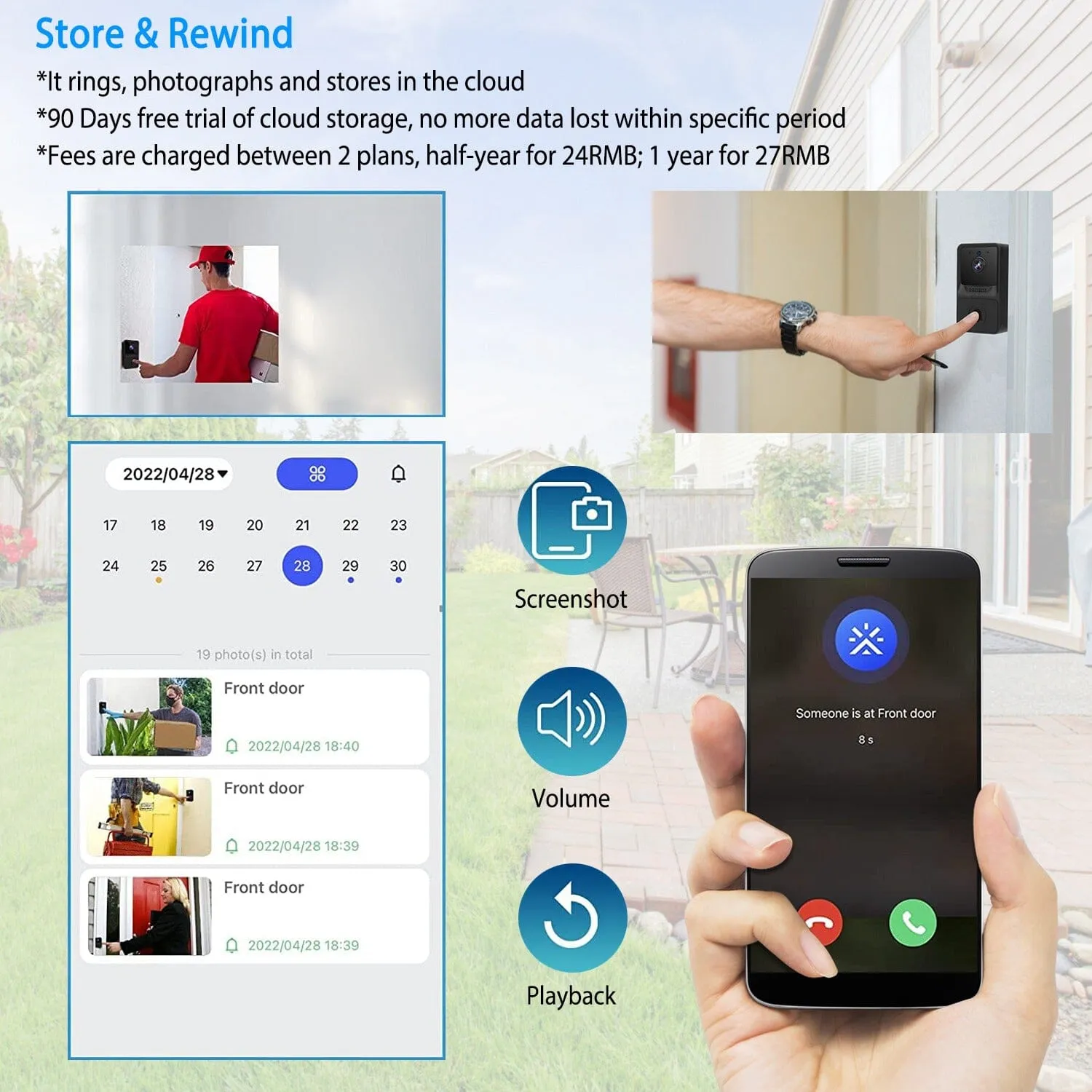 Smart Wireless WiFi Ring Doorbell
