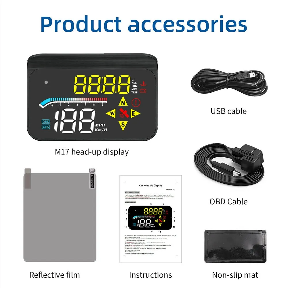 US M17 Intelligent  Car  Display OBD Universal Windshield Speed