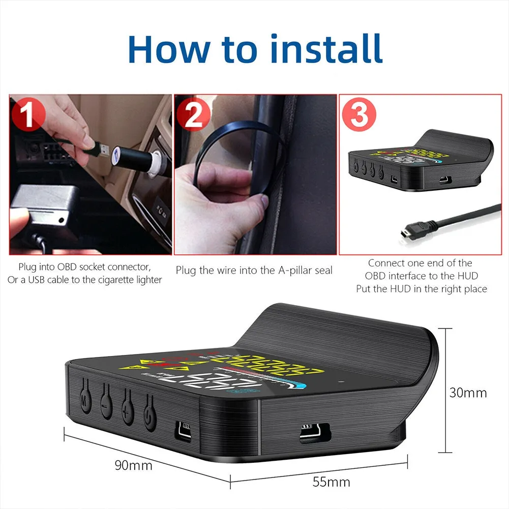 US M17 Intelligent  Car  Display OBD Universal Windshield Speed
