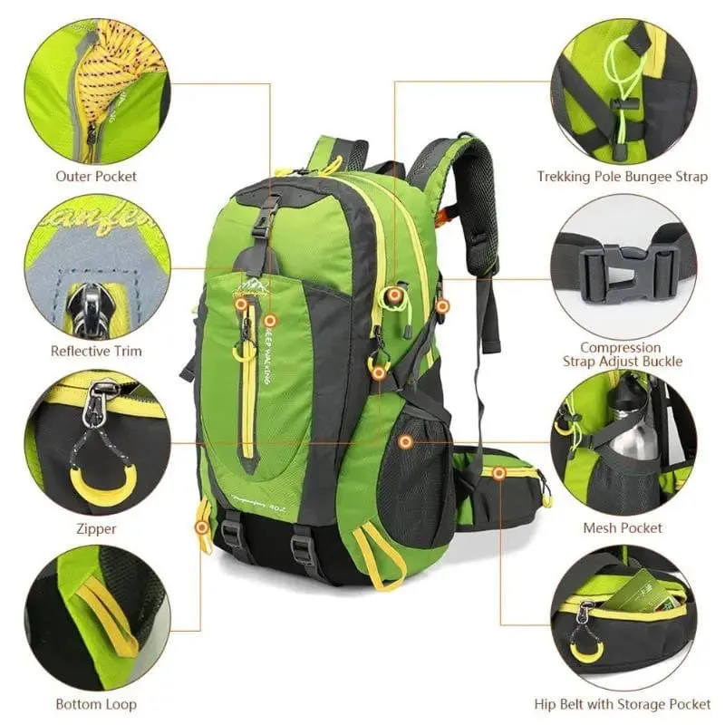 Waterproof 40L Climbing Backpack