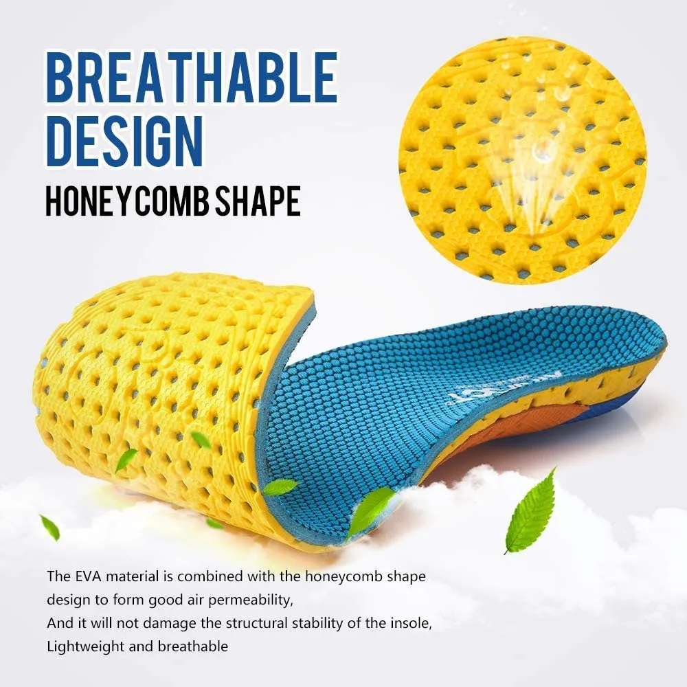 XINIFOOT 2 Pairs Professional Plantar Fasciitis Shoe Insoles Running Insoles High Elastic Cushioning